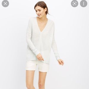 Vince Women's Off White Linen Oversize Sweater Size L